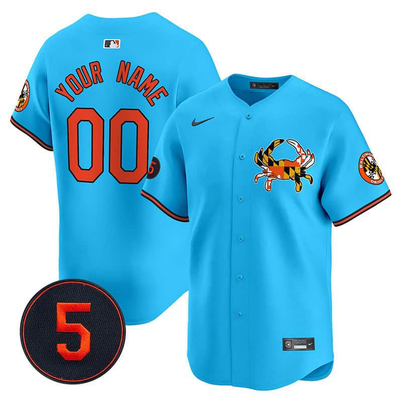 Men Baltimore Orioles Light Blue 2024 Nike Robinson Patch Vapor Premier Limited Custom MLB Jersey